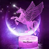 Nice Dream Lampada Notturna per Bambini, Lampada Unicorno con 16 Cambi di Colore e Telecomando, Unicorno Bambina Regalo per Compleanno, ...