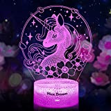 Nice Dream Lampada Notturna per Bambini, Lampada Unicorno con 16 Cambi di Colore e Telecomando, Unicorno Bambina Regalo per Compleanno, ...