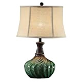 Nightstand Lamp European Ceramic Lamp Creative Living Room Bedroom Bedside Lamp Retro Green Bedside Lamps (Color : Green)