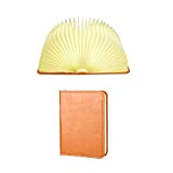 Nightstand Lamp Wooden Folding Creative Color LED Nightlight Portable Flip Origami Book Light Art Light Desk/Wall Magnetic Lamp (Warm White) ...