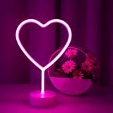NIWWIN Lampada cuore, Lampada a cuore rosa, Luci d'atmosfera per le camere delle coppie. Batteria o USB operated,Perfetto per feste ...
