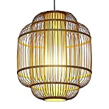 Nordic Modern Bamboo Chandelier DIY Multi-Layer Hand-Woven Lampshade Natural Bamboo Pendant Light E27 Hanging Lamp Living Room Bedroom Dining Room ...