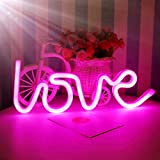 Nordstylee - Lampada al neon con scritta Love, luci notturne a LED per bambini, lampada decorativa da parete, per compleanno, ...
