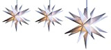 Novaliv Set di 3 stelle decorative a LED, 2 x 8 cm + 16 cm, funzione timer bianco, solo interno ...