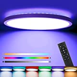 Oeegoo, lampada da soffitto a LED, dimmerabile, cambia colore RGB, 24 W, 2000 lm, lampada a LED con telecomando, 2,5 ...