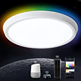 Oeegoo Plafoniera LED Soffitto Wifi, Bluetooth 30W 2400LM Lampada da soffitto RGB, Dimmerabile LED Plafoniera per Camera da letto, La ...