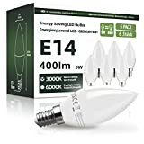 OGADA C37 LED Lamp, 5 W LED Candles, 3000 K Warm White, 400 Lumens, 220 V - 240 V, E14 ...