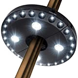 Ombrellone da terrazzo, ombrello Pole Light 3 modalità di luminosità cordless 28 luci LED a 220 lux- 4 x AA pile per patio ombrelli, ...