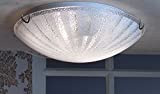 ONLI Lampadario Crux Plafoniera E27, Vetro Bianco, diametro 30 cm. Stile moderno per camera, soggiorno, bagno