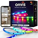 Onvis Strisce LED, Lightstrip RGBIC Smart Strips Lights, Siri App Music Sync Telecomando Strisce LED impermeabili per la stanza Decorazione ...