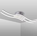 Osairous Plafoniera LED, Lampada da soffitto in metallo, 24W 4000K Lampada moderna a forma di onda per Casa Soggiorno Bagno ...