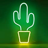 OSALADI Cactus, luci al neon, ricarica USB, luce decorativa al neon, decorazione per Natale, compleanno, matrimonio, festa, cameretta dei bambini, ...