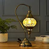 OSALADI Lampada da tavolo marocchina, lampade da tavolo in vetro vintage, lampada da scrivania marocchina per la decorazione domestica