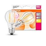OSRAM Goccia Lampadina LED, 12 W Equivalenti 100 W, Attacco E27, Luce Calda 2700K, Confezione da 1 Pezzo