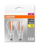 Osram Lampada LED Base Classic A, forma di Lampadina con Base E27, non dimmerabile, sostituisce 60 Watt, Stile Filament Clear, ...