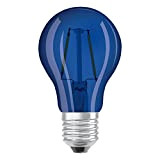 Osram, lampadina a forma di bulbo, lampada LED dal classico look, in vetro, colore blu, E27, 4 W, Vetro, Blue, E27, ...