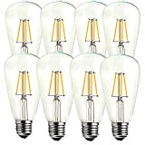 ougeer 8 pezzi LED E27 4 W ST64 filamento della lampadina edison Vintage lampada lampadina luce calda 2300 K, Non dimmerabile