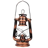 Oumefar Lampada Classica a Cherosene Lanterna in Ferro Vintage Luce Notturna Lanterna da Campeggio Decorazione Regalo Colore Bronzo
