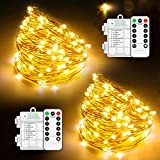 OxaOxe Catena Luminosa (2 pezzi), Stringa Luci LED a Batteria Interno ed Esterno, Luci decorative per le feste di Capodanno ...