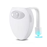 Paerduo Lampada WC LED luce notturna Ricaricabile con Sensore di Movimento USB 8 Colori, per bagno, hotel, caffetterie, impermeabile, impermeabile