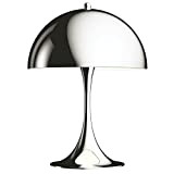 Panthella Mini Table Lamp, Louis Poulsen, Lampada da Tavolo Progettata da Verner Panton (Cromo Extra Lucido)