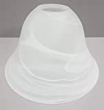Paralume in vetro per lampada, diametro 165 mm, per E27, a forma di campana, colore bianco alabastro