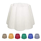 Paralume Margherita per lampada e lampadario fatto a mano in tessuto seta in 12 colorazioni differenti (Avorio, 40cm (attacco E27))