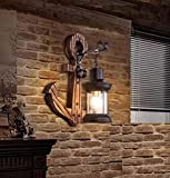 Partenopea® Applique lampada da parete in legno con forma Ancora per lampadina led E27 max 60w Stile Rustico Retrò di ...