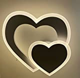 Partenopeautensili® Applique led da parete a muro illuminazione per interno con forma di doppio cuore stile moderno lampada 12W by ...
