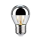 Paulmann 28664 Lampadina LED filamento a goccia 2,6 Watt lampadina testina a specchio argentato 2700 K bianco caldo E27