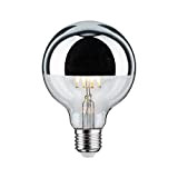 Paulmann 28672 LED filamento G95 5 Watt Lampadina Testina a Specchio Argentato 2700 K Bianco Caldo E27 4.8 W