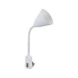 Paulmann 95428 Lampada da presa Junus con braccio flessibile max. 20 Watt lampada bianco metallo, plastica luce E14