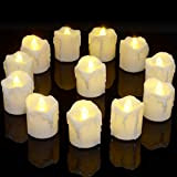 PChero 12pcs a pile con luce bianca calda a LED senza fiammeggiare, candele a lume di candela con timer, 6 ...