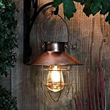 pearlstar Lanterna solare da esterno in metallo vintage, lampada solare da giardino con luci a LED calde per esterni