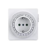 Perfect, timer meccanico per prese di casa, IP20, 3500 watt, 96 programmi on/off ogni 15 minuti, bianco