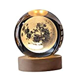 perfk Lampada da notte con sfera di cristallo,36 pollici, lampada da notte planetaria da comodino per ornamento per la decorazione ...