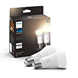 PHILIPS Hue White 2 Lampadine LED Smart, Bluetooh, E27, 9W, Dimmerabili, Luce Bianca Calda, Bianco