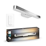 Philips Hue White Ambiance Adore, Lampada Smart da Specchio, per Bagno, con Bluetooth, 40 W, Cromato, Telecomando Dimmer Switch Incluso