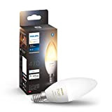 Philips Hue White Ambiance Lampadina Smart LED Smart, Bluetooh, Controllo Vocale, Attacco E14, 5W, Dimmerabile, Luce Bianca da Calda a ...
