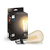 Philips Hue White, Lampadina LED Smart a Filamento, Bluetooth, Dimmerabile, E27, Luce Bianca Calda
