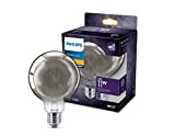 Philips LED Lampadina Globo Filamento, Equivalente a 11W, Attacco E27, Luce Bianca Calda, non Dimmerabile, Smoky