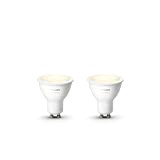 Philips Lighting Hue White Faretti LED, Attacco Gu10, 5.5 W, Confezione da 2 Pezzi, Luce Calda, Versione 2018