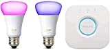 Philips Lighting White and Color Ambiance Starter Kit con 2 Lampadine Smart Attacco E27 e un Bridge Lighting per il ...