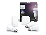 Philips Lighting White and Color Ambiance Starter Kit con 3 Lampadine E27, 1 Bridge e 1 Telecomando Dimmer Switch,16 Milioni ...