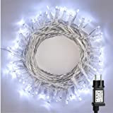 PhilzOps Luci Natale Interno, 10M 100 LED Catena Luminosa 8 Modalità Albero di Natale Impermeabile Stringa Luci Led Bianco Freddo ...