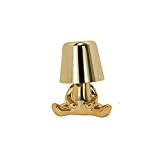 Piccola lampada da tavolo Golden Man Lampada da comodino a LED senza fili Ricaricabile tramite USB Controllo touch a 3 ...