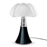 PIPISTRELLO-- Lampada a LED con base telescopica, altezza 66-86 cm, colore: Nero lucido Martinelli Luce - Design da Gae Aulenti