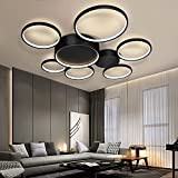 Plafoniera a LED, Lingkai 6 anelli 109W Lampadario Dimmerabile Lampada dal design creativo ​Illuminazione a soffitto Lampada da soffitto moderna ...