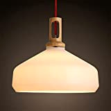 Plafoniera in legno fibra rossa Plafoniera in legno con lampada da lampada a sospensione lampada a sospensione in vetro fresato ...