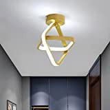 Plafoniera LED, 24W Oro Quadrata Plafoniera Soffitto LED, Lampada da Soffitto Moderna LED per Corridoio, Balcone, Scala, Cucina, 6000K Luce ...